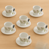 Jogo 6 Xicaras de Café com Pires Borboleta